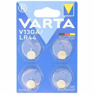 Varta LR44 V13GA gombelem 1, 5V 125mAh 4db/csomag alkáli-mangán kép