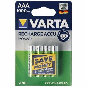 Varta Professional AAA (Micro) akku 1, 2V 1000mAh 4db/csomag NiMH kép