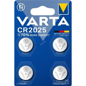 Varta CR2025 gombelem 3V 170mAh 4db/csomag lítium kép