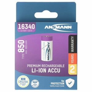 Ansmann CR123A 16340 akku 3, 6-3, 7V 850mAh Li-Ion kép