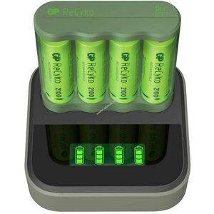 GP ReCyko B421 USB 4-csatornás töltő + 4x AA 1.2V 2100mAh akku 4db/csomag NiMH kép