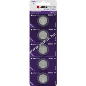 Agfaphoto CR2016 3V gombelem 5db/csomag Lithium kép