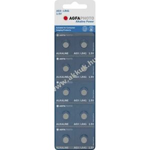 Agfaphoto gombelem LR41 V3GA 1.5V 10db/csomag Alkaline kép