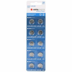 Agfaphoto gombelem LR54 V10GA 1, 5V 10db/csomag Alkaline kép