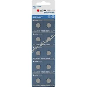 Agfaphoto LR44 V13GA gombelem 1.5V 10db/csomag alkáli kép