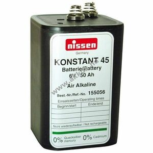 Speciális elem Nissen Konstant 45 6V 45-50Ah hidegálló -25°C-ig levegő-alkáli cink-levegő kép