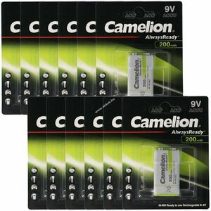 9V HR6F22 NiMH akku 200mAh 12db/csomag kép