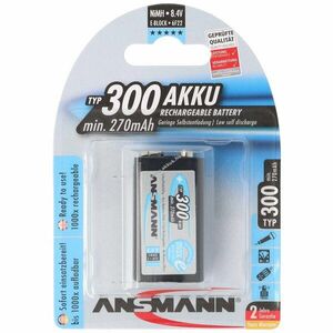 Ansmann E-Block 8, 4V 300mAh 6F22 akku NiMH kép