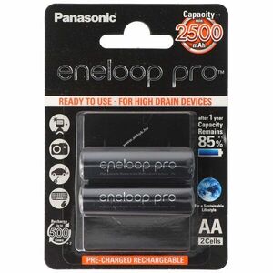 Panasonic eneloop Pro AA Mignon ceruza BK-3HCDE/2BE akku 1.2V 2550mAh 2db/csomag NiMH kép