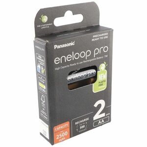 Panasonic eneloop pro BK-3HCDE/2BE AA Mignon ceruza akku 1.2V 2500mAh 2db/csomag NiMH kép