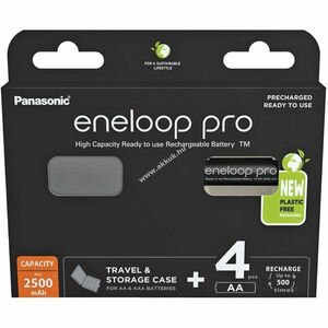 Panasonic eneloop pro AA Mignon ceruza akku 1, 2V 2500mAh 4db/csomag NiMH kép