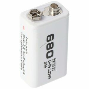 Helyettesítő akku Li-7.4V-650S 9V-Block 6LR61 6F22 7, 4V 680mAh 1db/csomag Li-Polymer kép