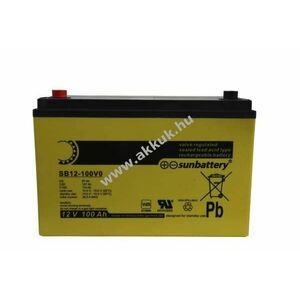 SUN SB12-100V0 12, 0V 100, 0Ah VDS G116046 AGM ólom-zselés akku kép