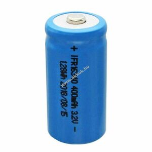 EIZfan IFR 16340 akku 3, 2V 400mAh napelemes Button Top védőáramkör nélkül LiFePO4 kép
