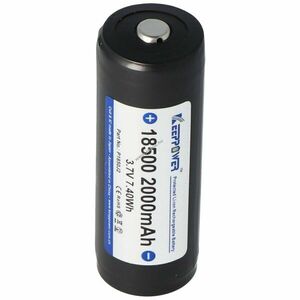 Keeppower 18500 3, 6V 2000mAh PCB védett Button Top akku Li-Ion kép