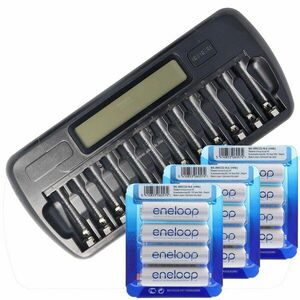 Panasonic eneloop HR-3UTGA AA Mignon ceruza akku 12db/csomag LCD töltő NiMH kép