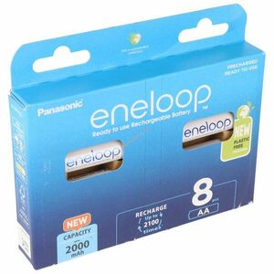 Panasonic eneloop Standard AA Mignon ceruza akku 1.2V 2000mAh 8db/csomag 2 akkuboxzal ingyen NiMH kép