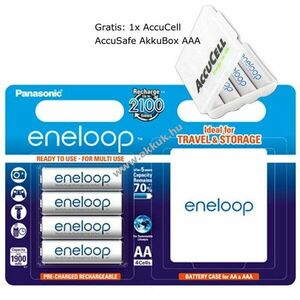 Panasonic eneloop BK-3MCCEC4BE AA Mignon ceruza akku 1.2V 2000mAh 4db/csomag NiMH kép