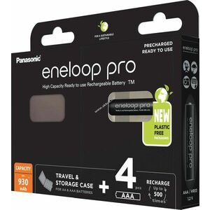 Panasonic eneloop Pro AAA (mikro) akku 1.2V 930mAh 4db/csomag NiMH kép
