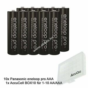 Panasonic eneloop Pro BK-4HCCE/BF1 1, 2V 930mAh AAA (mikro) 10db/csomag AccuSafe NiMH kép
