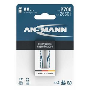 Ansmann NiMH AA Mignon ceruza akku 1, 2V 2700mAh 2db/csomag NiMH kép