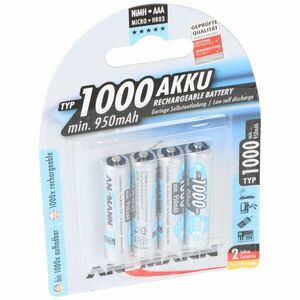 Ansmann Typ 1000 AAA (Micro) akku 1, 2V 950mAh 4db/csomag NiMH kép