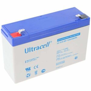 Ultracell UL12-6 6V 12Ah akku Faston 4, 8mm AGM ólom-zselés kép