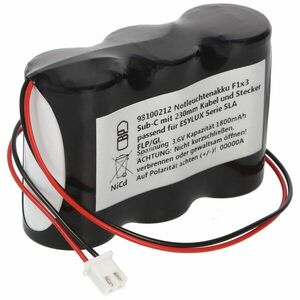 Helyettesítő akku vészvilágítás 3, 6V 1800mAh F1x3 Sub-C ESYLUX SLA FLP/GL NiCd kép