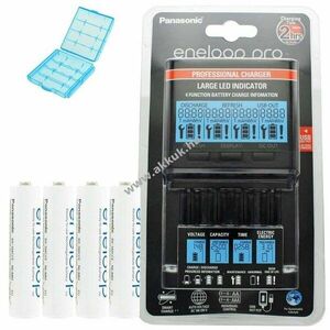 Panasonic eneloop töltő BQ-CC65 LCD 4x eneloop AAA (mikro) akkubox kék kép
