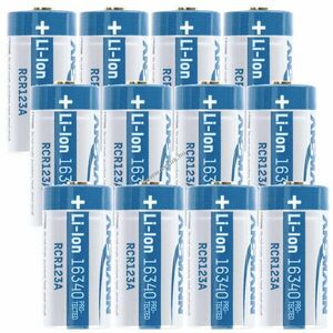 Helyettesítő akku CR123A 3, 7V 850mAh 12db/csomag 3db akkutartó Li-ion kép