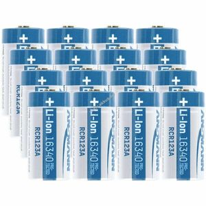 Helyettesítő akku CR123A 3, 7V 850mAh 16db + 4db akkubox Arlo kompatibilis Li-Ion kép