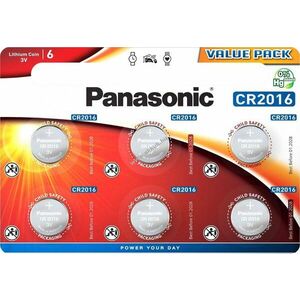 Panasonic gombelem CR2016 3V 90mAh 6db/csomag Lithium kép