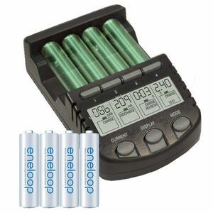 Panasonic eneloop HR-4UTGA AAA (Micro) 800mAh 4db/csomag + BC-700 LCD töltő NiMH kép