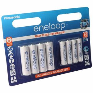 Panasonic eneloop Standard AA Mignon ceruza / AAA (Micro) akku 1.2V 2000mAh/800mAh 8db/csomag NiMH kép
