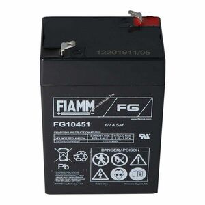 FIAMM FG10451 3FM4.5 6, 0V 4, 5Ah Leoch DJW6-4.0 AGM ólom-zselés kép