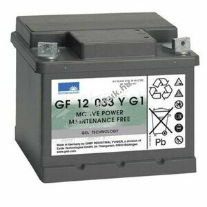 Exide Sonnenschein Dryfit GF 12 033 Y G1 akku 12V 32, 5Ah M6 csavarkapocs AGM ólom-zselés kép