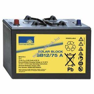 Exide Sonnenschein Solar Block SB12/75 akku 12V 75000mAh AGM ólom-zselés kép