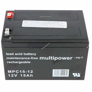 MultiPower MP15-12C MPC15-12 12V 15000mAh Faston 6, 3mm AGM és ólom-zselés kép