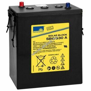 Exide Sonnenschein Solar Block SB6/330 6V 330000mAh A-Pol akku ólom-zselés AGM kép