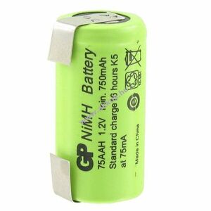 GP GP75AAH 2/3AA modellépítő akku 1.2V 750mAh 1db/csomag NiMH kép