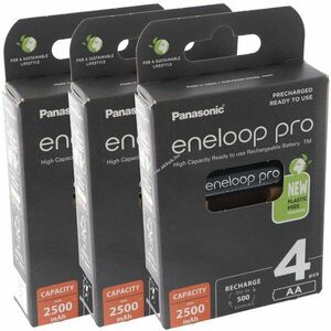Panasonic eneloop Pro HR-3UWX AA Mignon ceruza akku 1.2V 2500mAh 12db/csomag NiMH kép