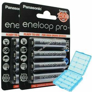 Panasonic eneloop Pro AA Mignon ceruza akku 1.2V 2500mAh 8db/csomag NiMH kép