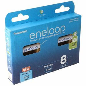 Panasonic eneloop Standard HR-4UTGA AAA (Micro) akku 1, 2V 800mAh 8db/csomag + 2x AccuSafe NiMH kép