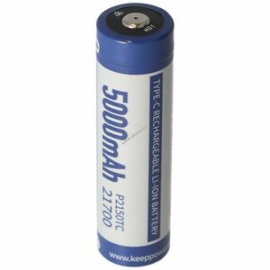 Keeppower P2150TC 21700 akku 3, 7V 5000mAh 76, 2x21, 4mm USB-C Li-Ion kép