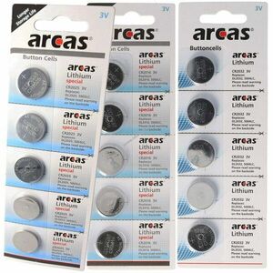 Arcas gomb gombelem csomag 5db CR2025, 5db CR2032, 5db CR2016 2+1 ingyen kép