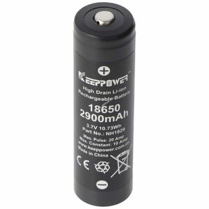 Keeppower IMR18650 akku 3, 7V 2900mAh gombos 66, 5x18, 25mm Li-ion kép