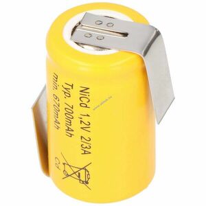 Helyettesítő akku KR-600AE KR-600AELFZNEU Cadnica 2/3A Z-forma forrfül NiCd kép