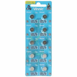 Vinnic AG3 LR41 1, 5V 33mAh 10db/csomag gombelem alkáli kép
