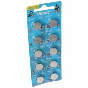 Vinnic gomb gombelem LR43 VA12GA 186 84 LR1142 G12 AG12 L1142 RW84 D186 10db/csomag kép