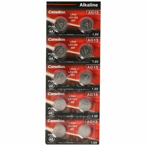 Camelion AG13/LR44 V13GA GPA76 82 LR1154 357A gombelem 1, 5V 110mAh 10db/csomag Alkaline kép